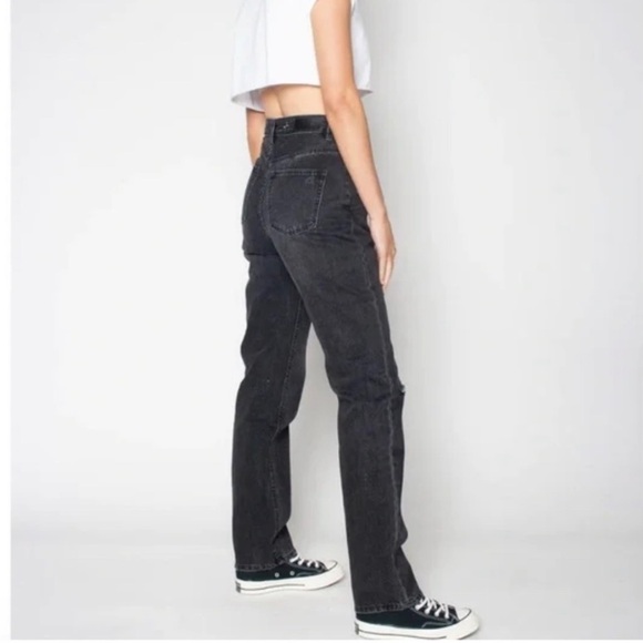 Zgy ZEEGEE Ashes to Ashes Denim Sz 30 Black Denim Relaxed Straight High Rise - Picture 1 of 10
